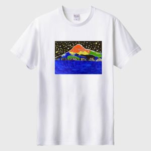 夜の景色の富士川橋と富士山