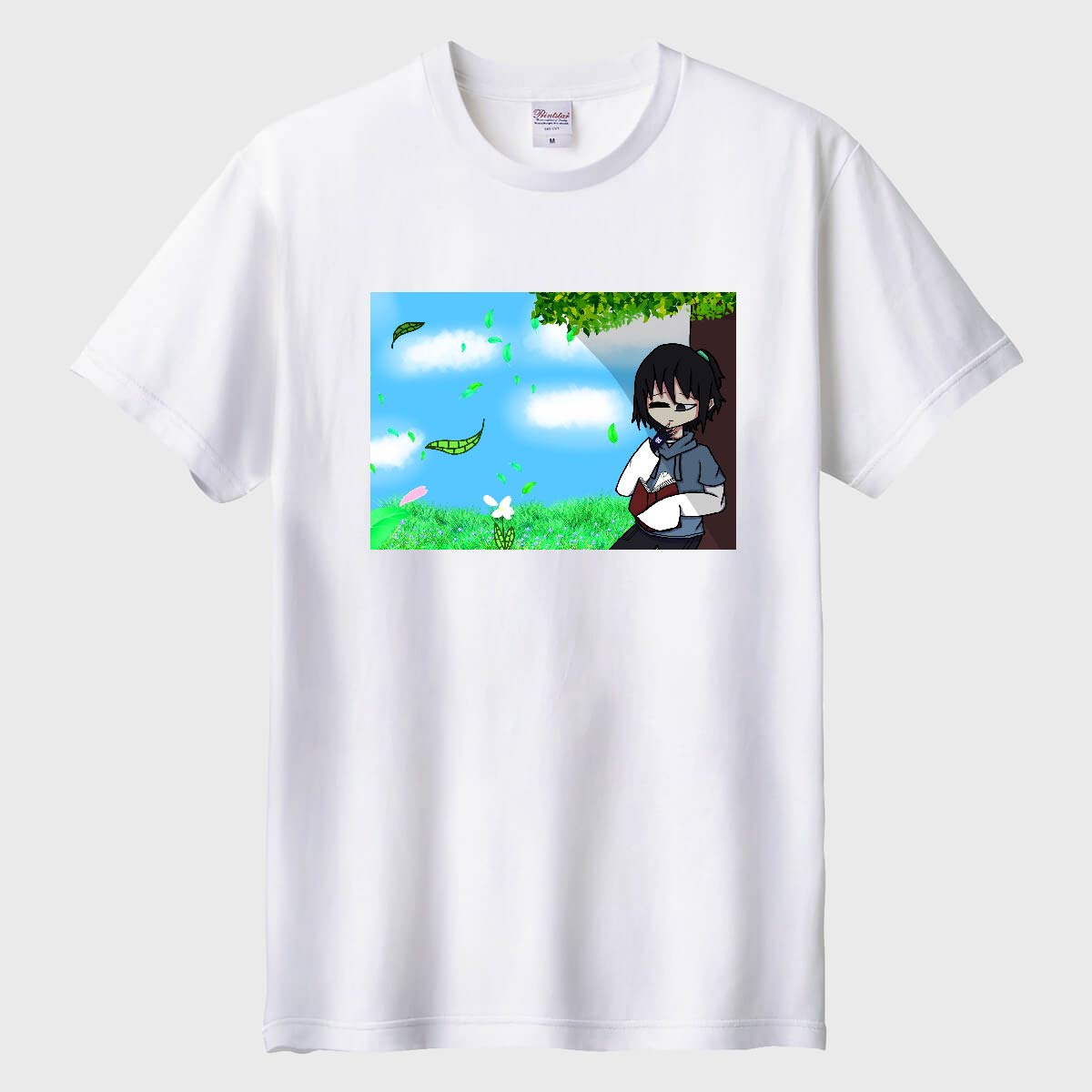 木の下で本を読む女の子01