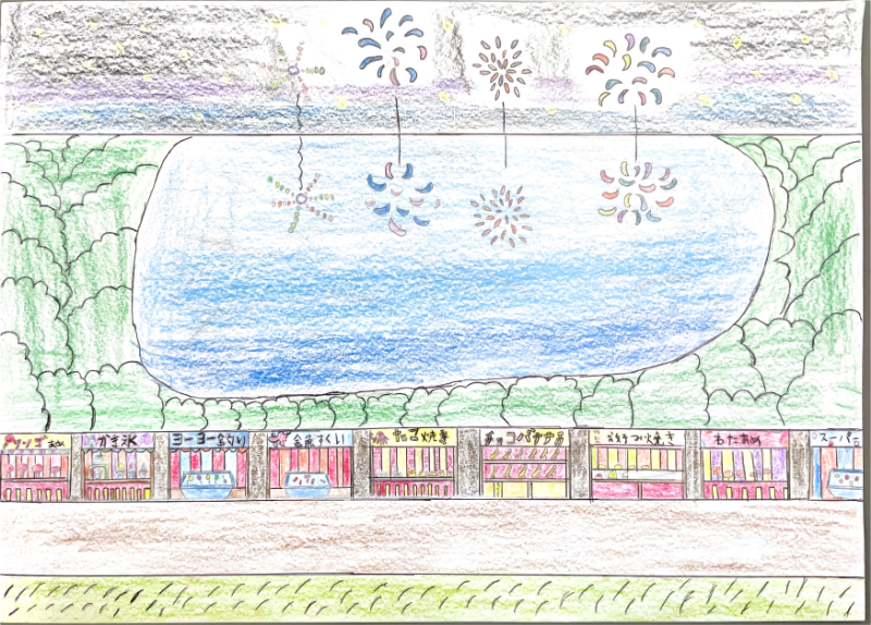 花火が上がり水に映る02