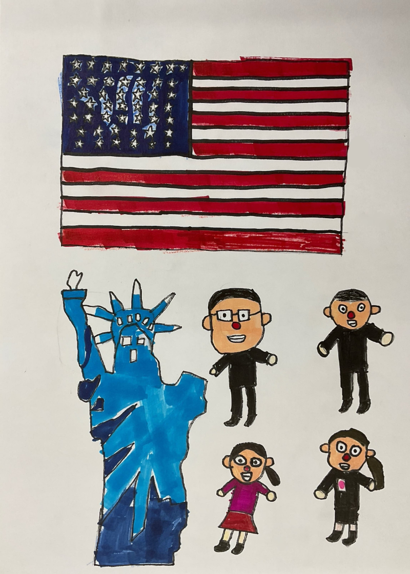 アメリカ 家族 自由の女神02